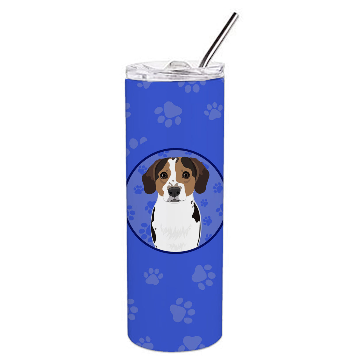 Beagle Tricolor Ticked Stainless Steel 20 oz Skinny Tumbler 3 in x 8.25 in