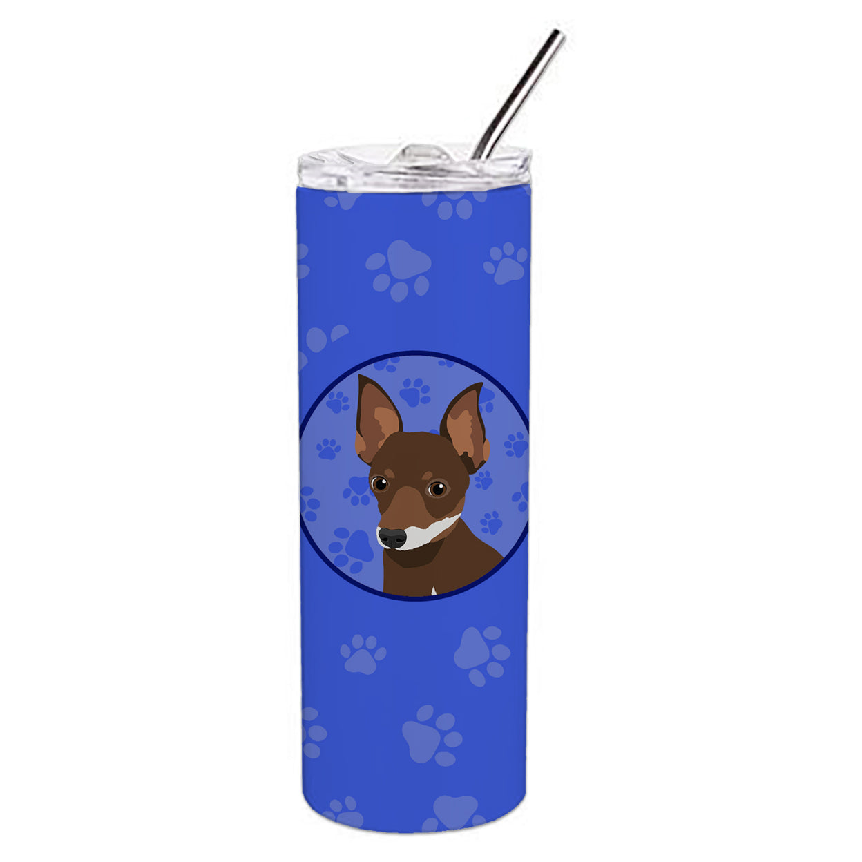 Carolines Treasures WDK1027TBL20 Chihuahua Chocolate and White Design2 Stainless Steel 20 oz Skinny Tumbler Blue 20 oz