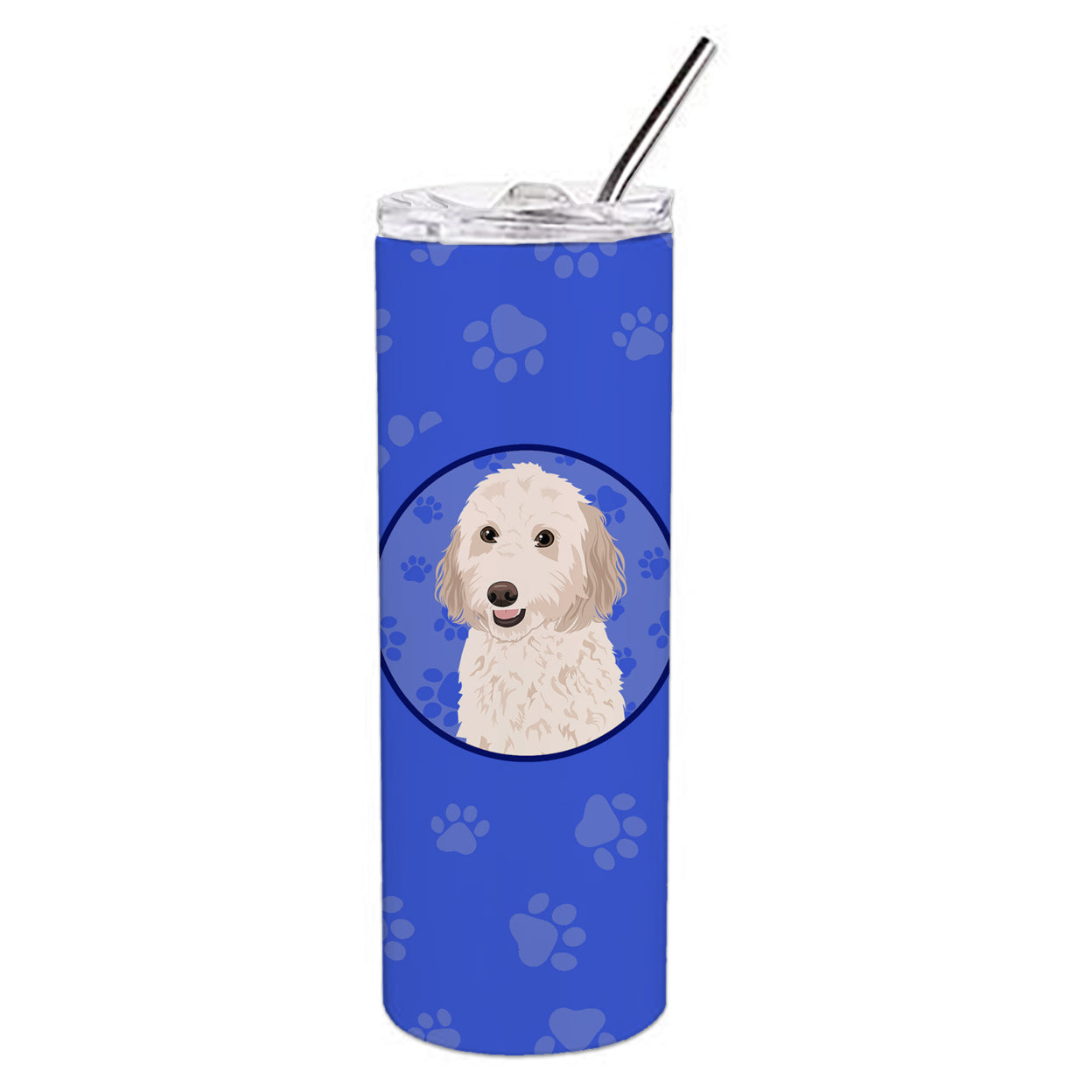 Carolines Treasures WDK1054TBL20 Doodle Cream Design1 Stainless Steel 20 oz Skinny Tumbler Blue 20 oz multicolor