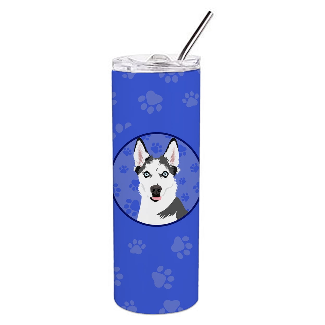 Siberian Husky Puppy Stainless Steel 20 oz Skinny Tumbler 3 in x 8.25 in