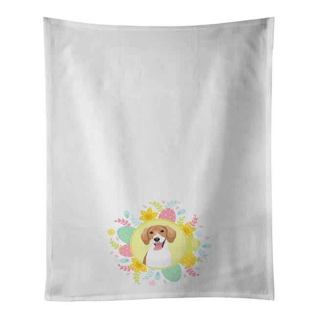 Carolines Treasures WDK3354WTKT 28 x 19 in. Unisex Beagle Red & White Red Ticked No.2 Easter White Dish Towels Kitchen Towel - Set of 2