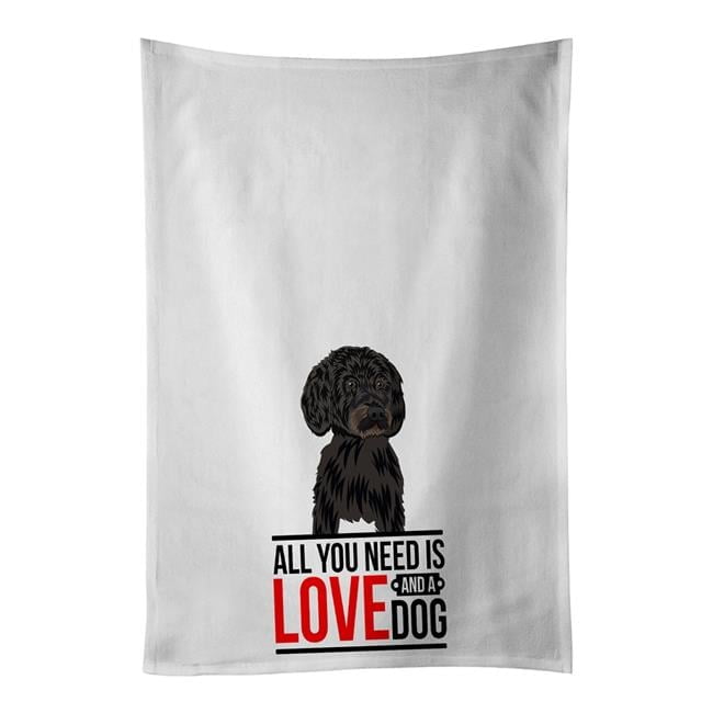 Carolines Treasures WDK3629WTKT 28 x 19 in. Unisex Doodle Black & White No.2 White Dish Towels Kitchen Towel - Set of 2