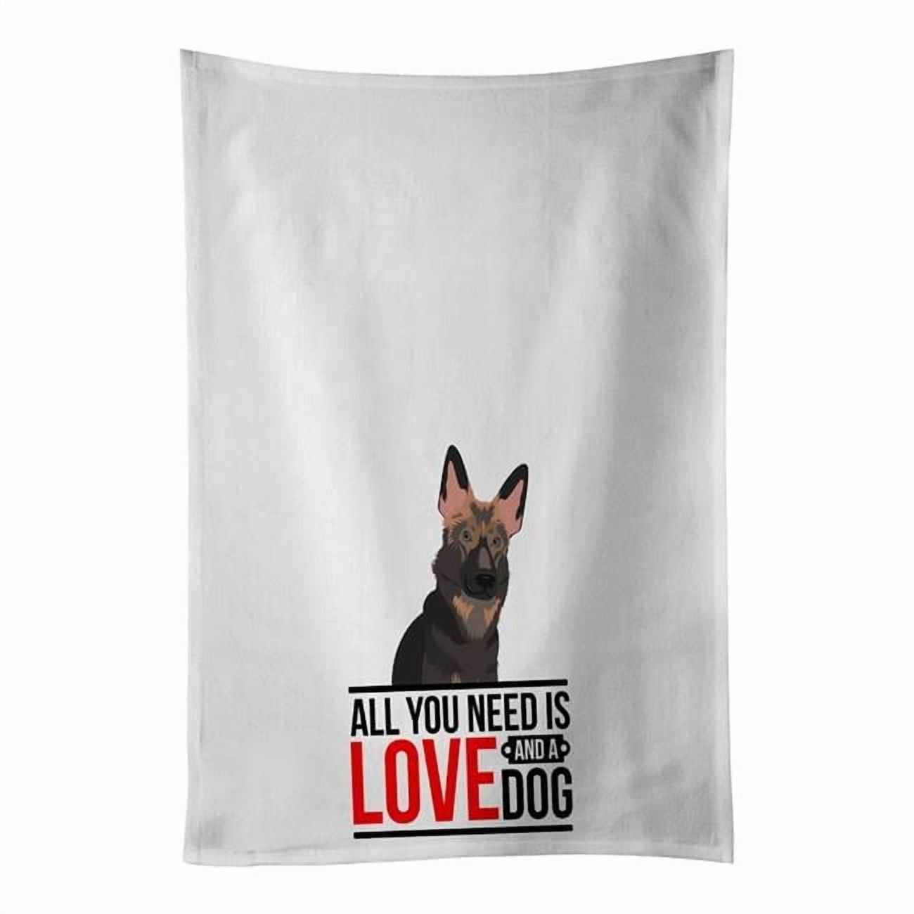 Carolines Treasures WDK3681WTKT 28 x 19 in. Unisex German Shepherd Puppy White Dish Towels Kitchen Towel - Set of 2