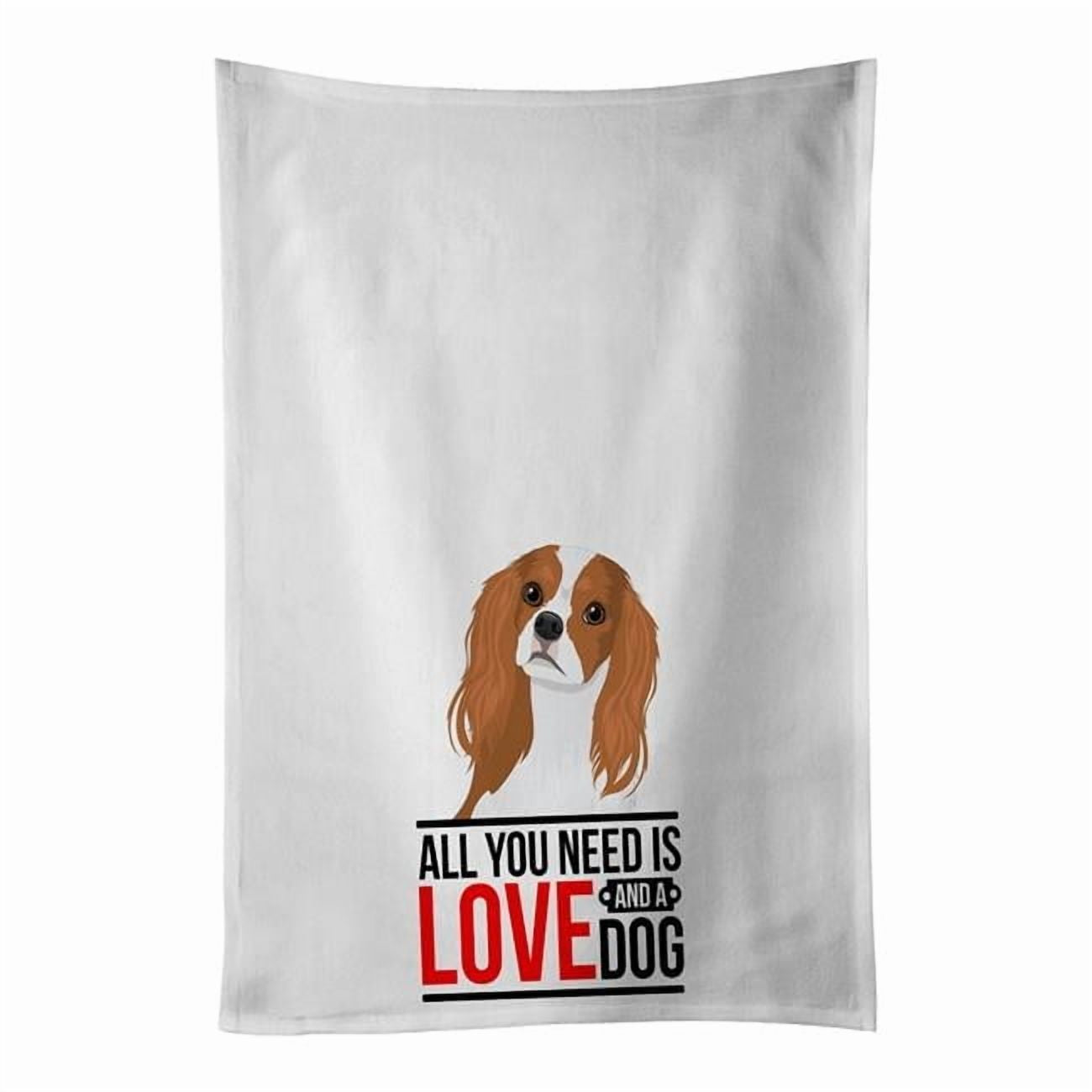 Carolines Treasures WDK3698WTKT 28 x 19 in. Unisex Cavalier King Charles Spaniel Blenheim No.1 White Dish Towels Kitchen Towel - Set of 2