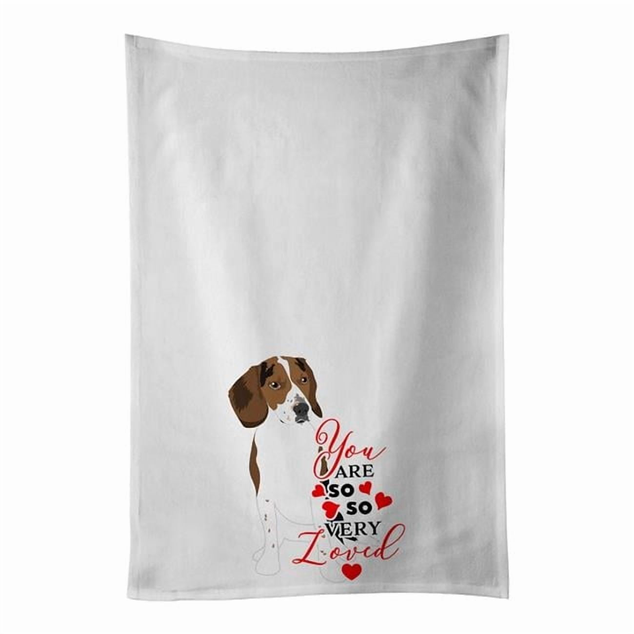 Carolines Treasures WDK3834WTKT 28 x 19 in. Unisex Beagle Tricolor Red Ticked No.2 So Loved White Dish Towels Kitchen Towel - Set of 2