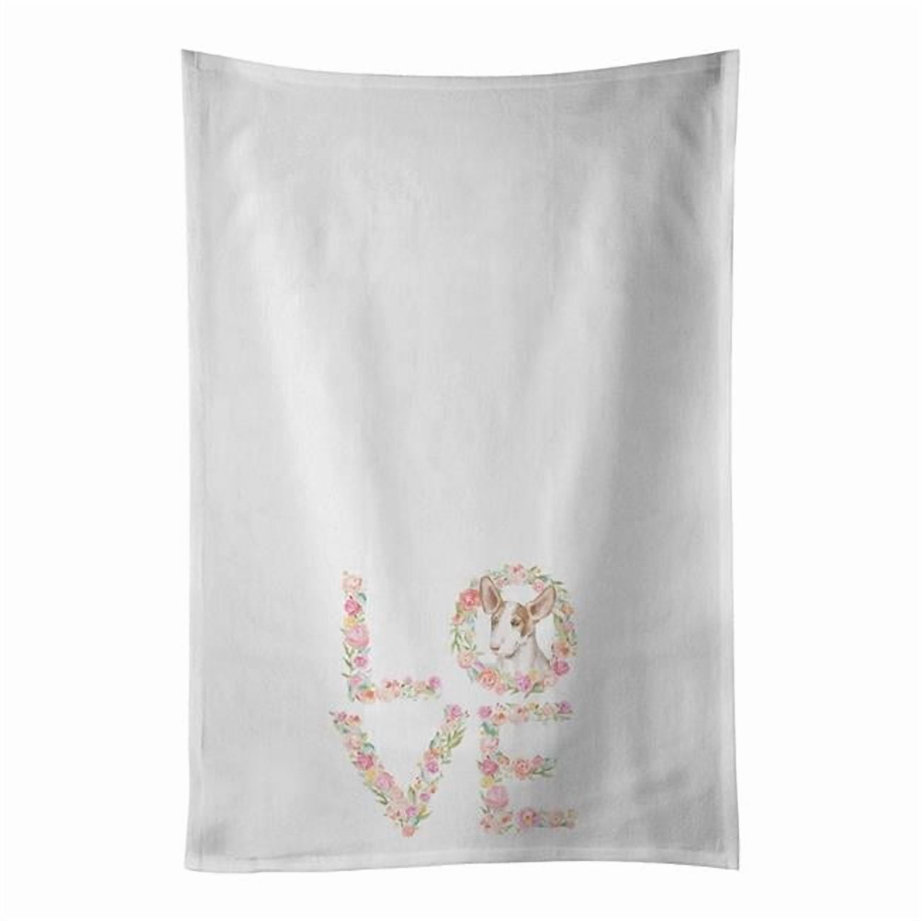 Carolines Treasures WDK4441WTKT 28 x 19 in. Unisex Ibizan Hound No.2 Love White Dish Towels Kitchen Towel - Set of 2
