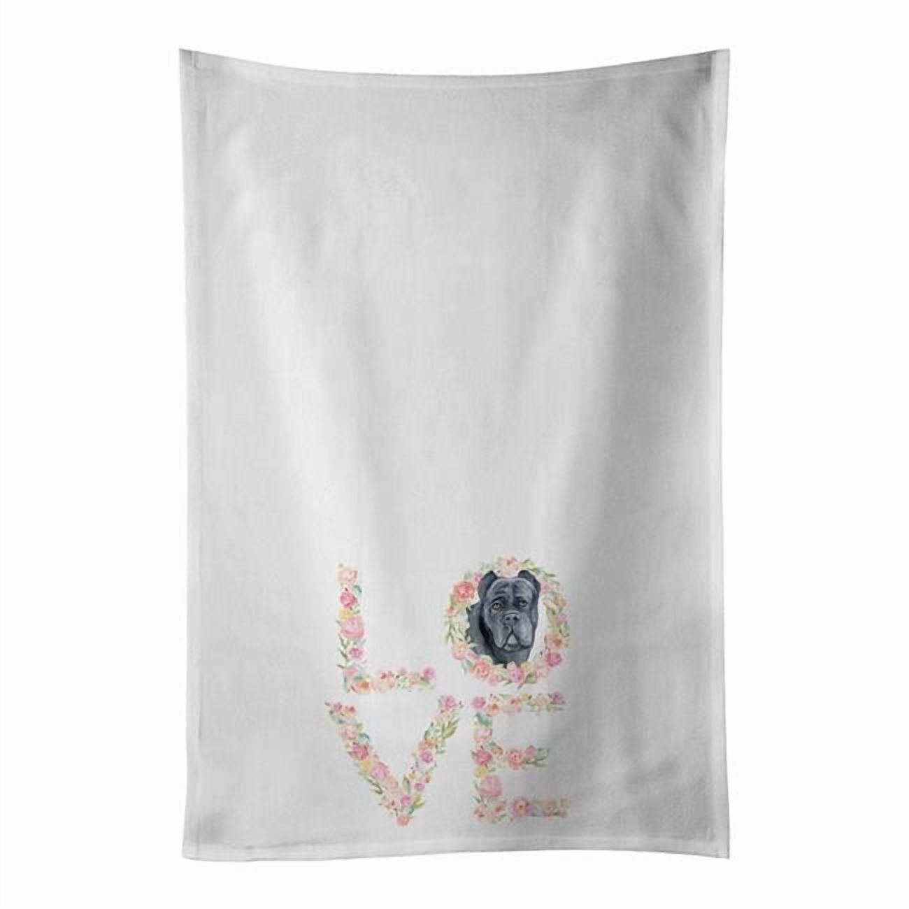 Carolines Treasures WDK4558WTKT 28 x 19 in. Unisex Cane Corso Love White Dish Towels Kitchen Towel - Set of 2