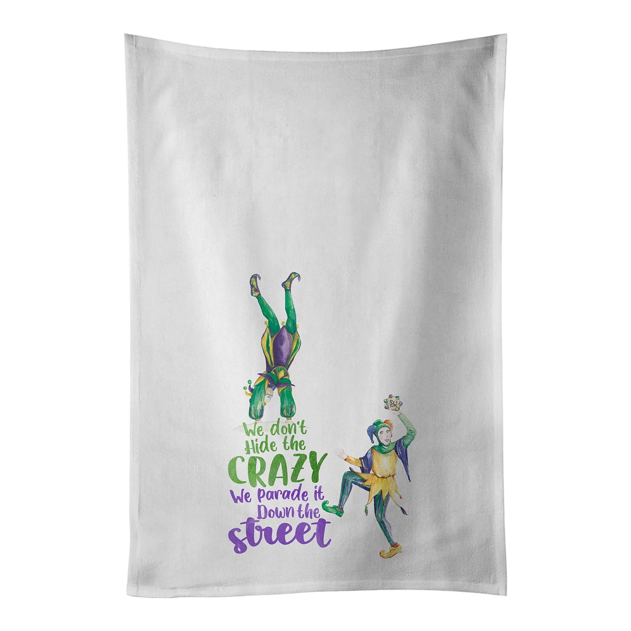 Carolines Treasures WDK4676WTKT Jester Parade Mardi Gras White Kitchen Towel Set of 2 Dish Towels 19 X 25" multicolor