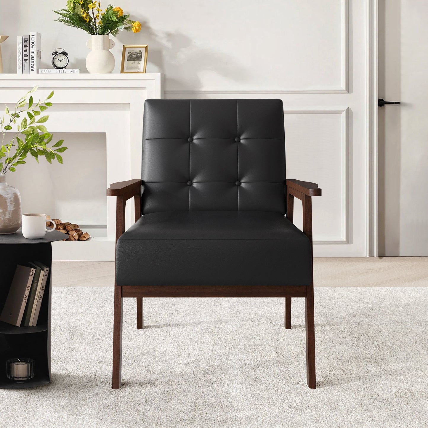 Castle Place Shabby Chic Accent Chair, Black