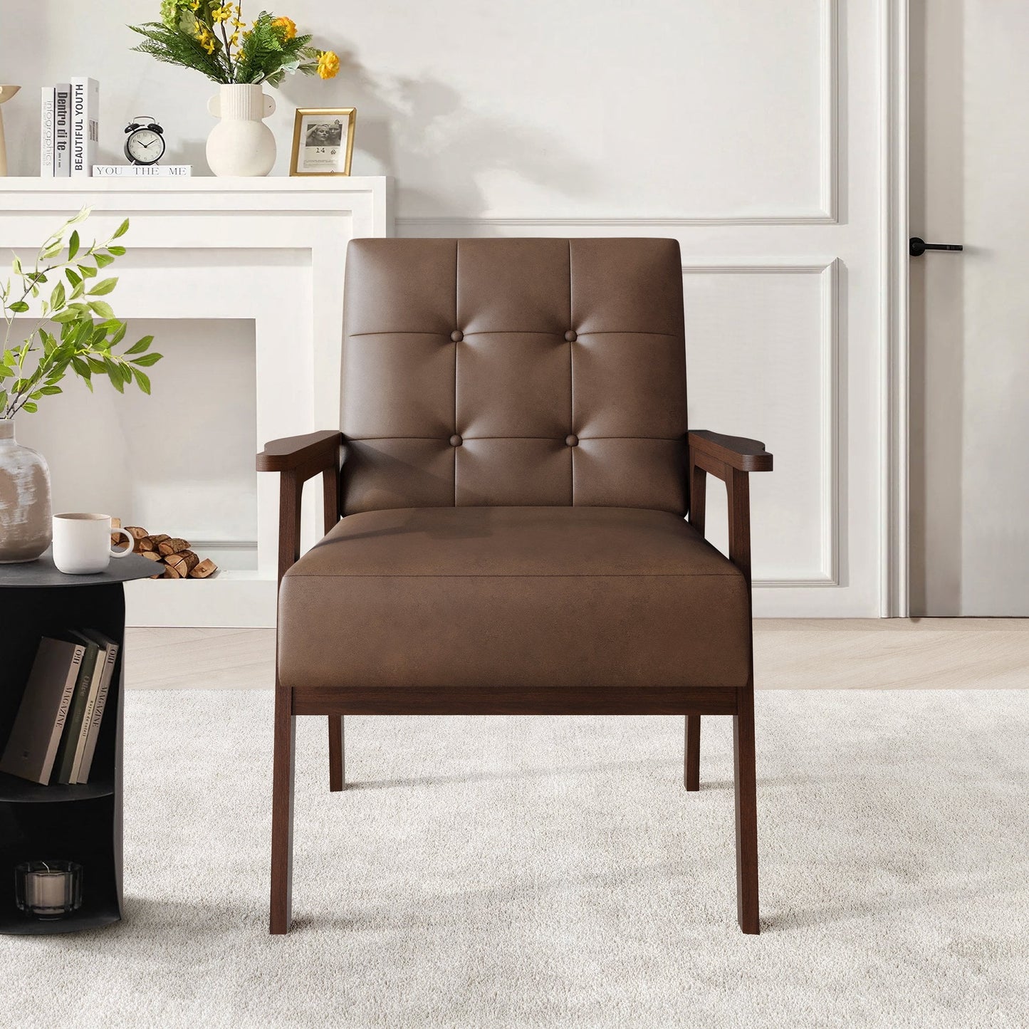 Castle Place Shabby Chic Accent Chair, Brown