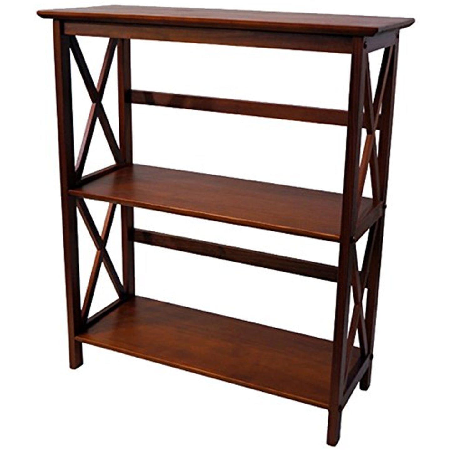 Casual Home Montego 3-Shelf Bookcase-Walnut
