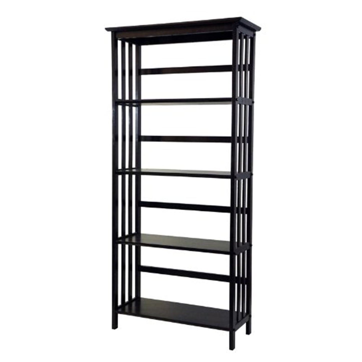 Casual Home Mission Style 5-Shelf Bookcase-Walnut