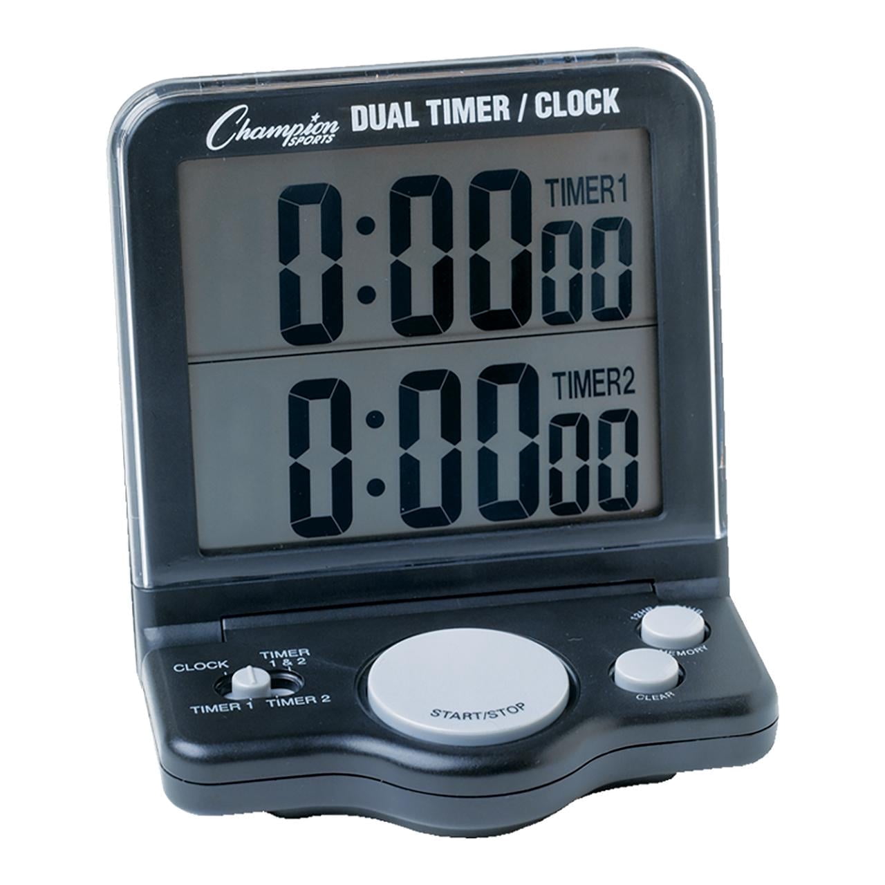 Champion Sports Dual Timer, Black, 4-1/2 in W X 5 in H