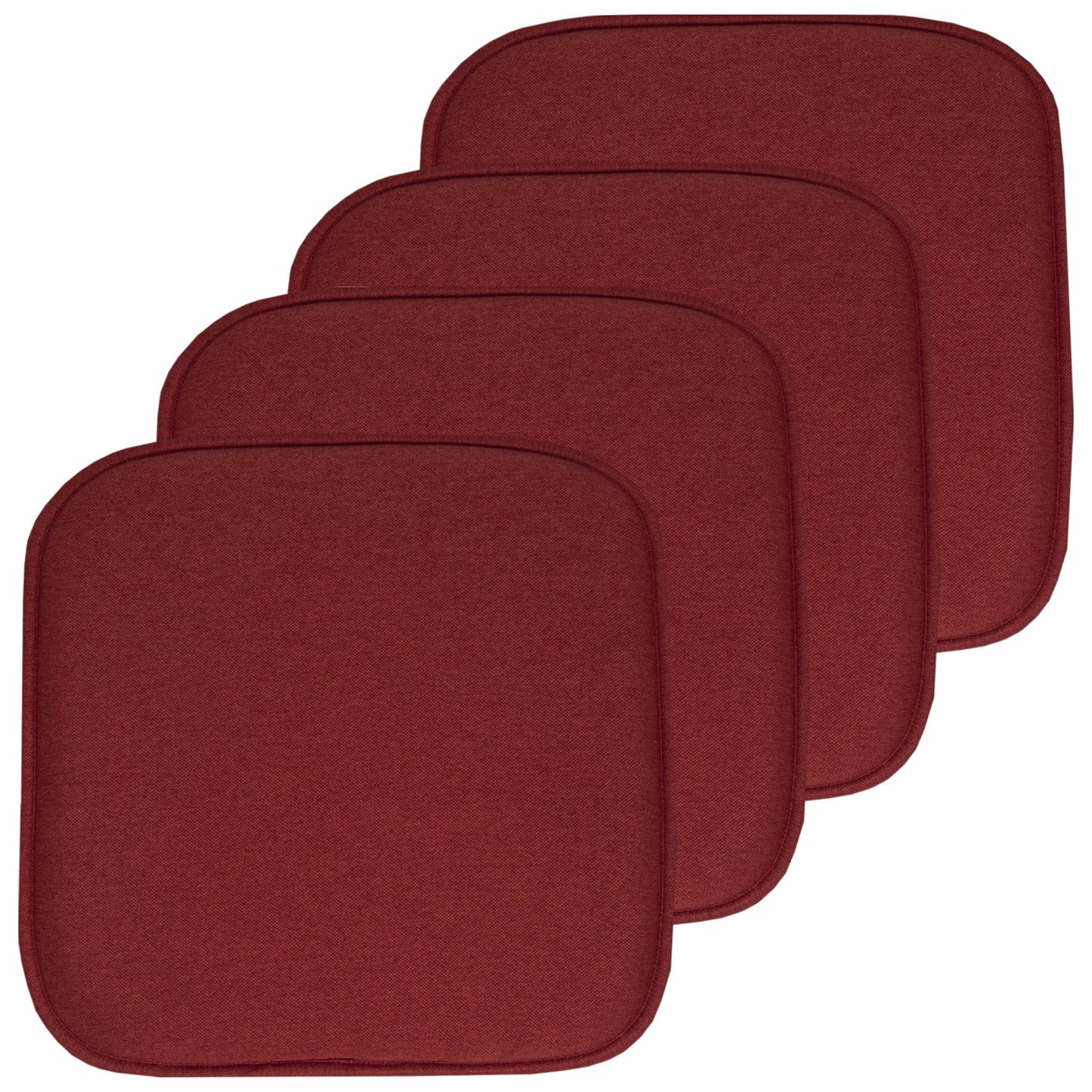 Charlotte Jacquard Cover Memory Foam Chair Pads 4 Pack Wine