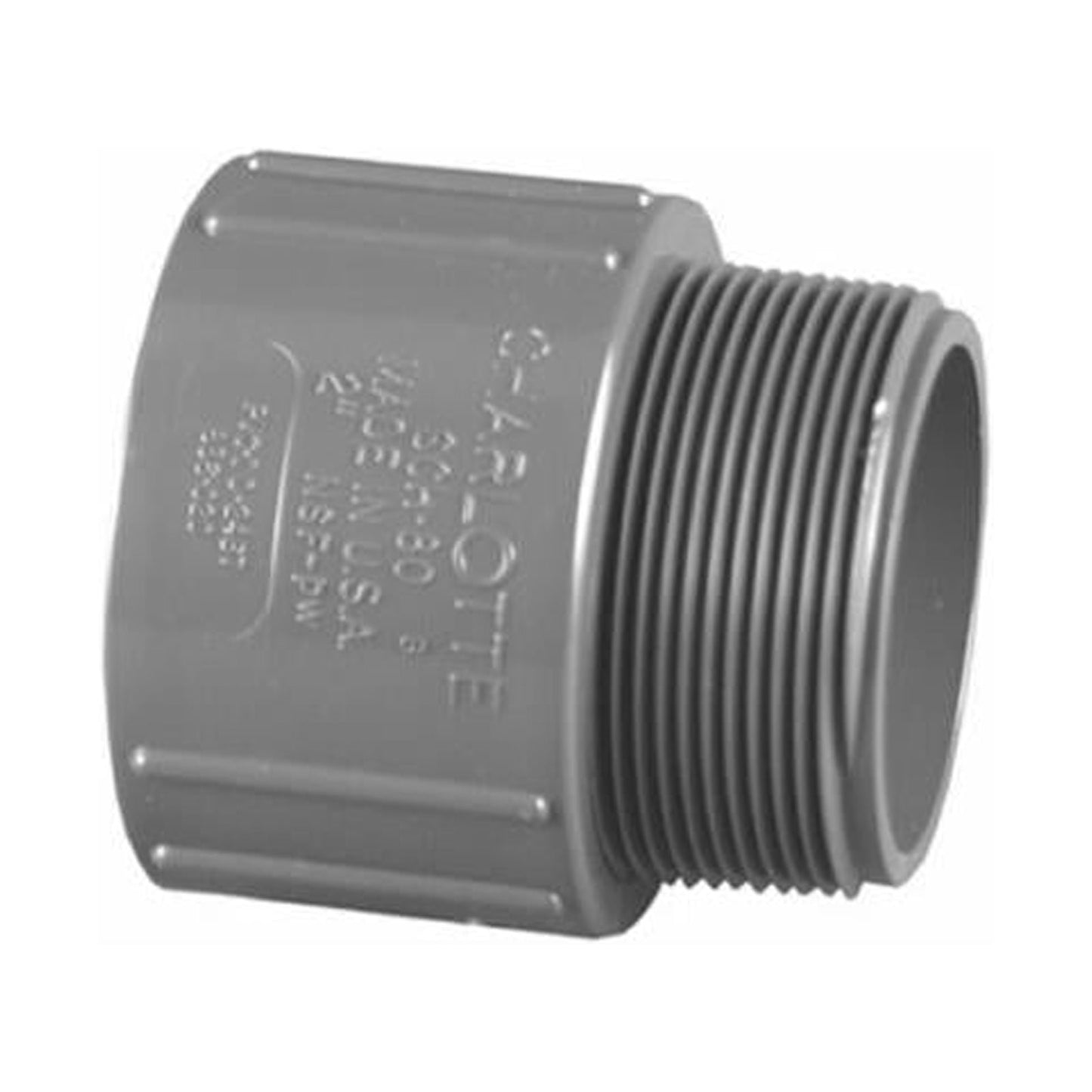 Charlotte Pipe Schedule 80 1-1/2 in. Slip x 1-1/2 in. Dia. MPT PVC Adapter