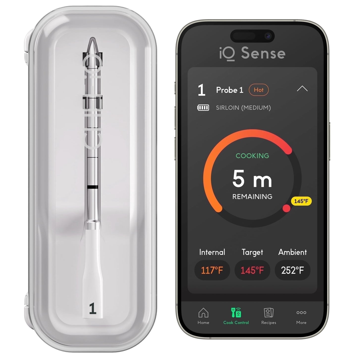 iQ Sense by CHEF iQ Termómetro Inalámbrico Inteligente, WiFi de Alcance Ilimitado, 5 Sensores, Sonda Ultrafina - Gen 3