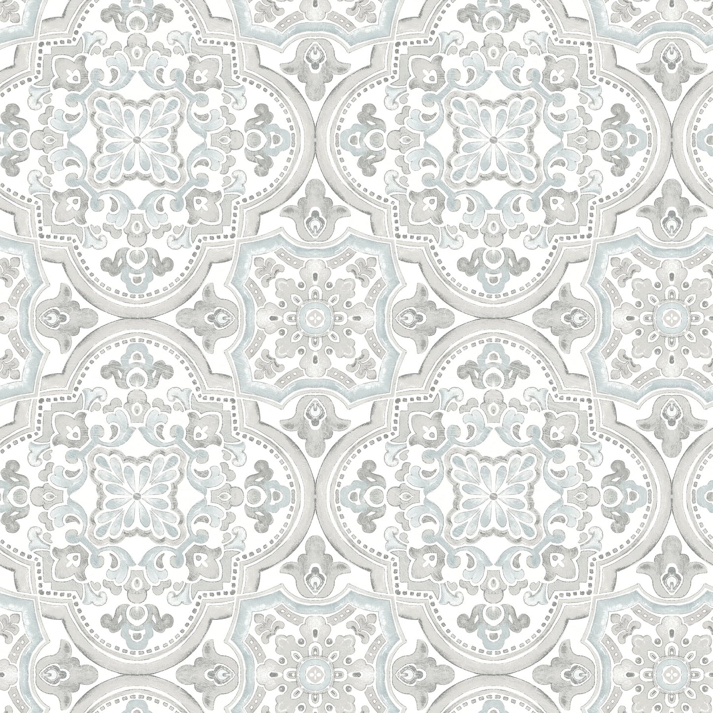 Chesapeake Concord Aqua Medallion Wallpaper