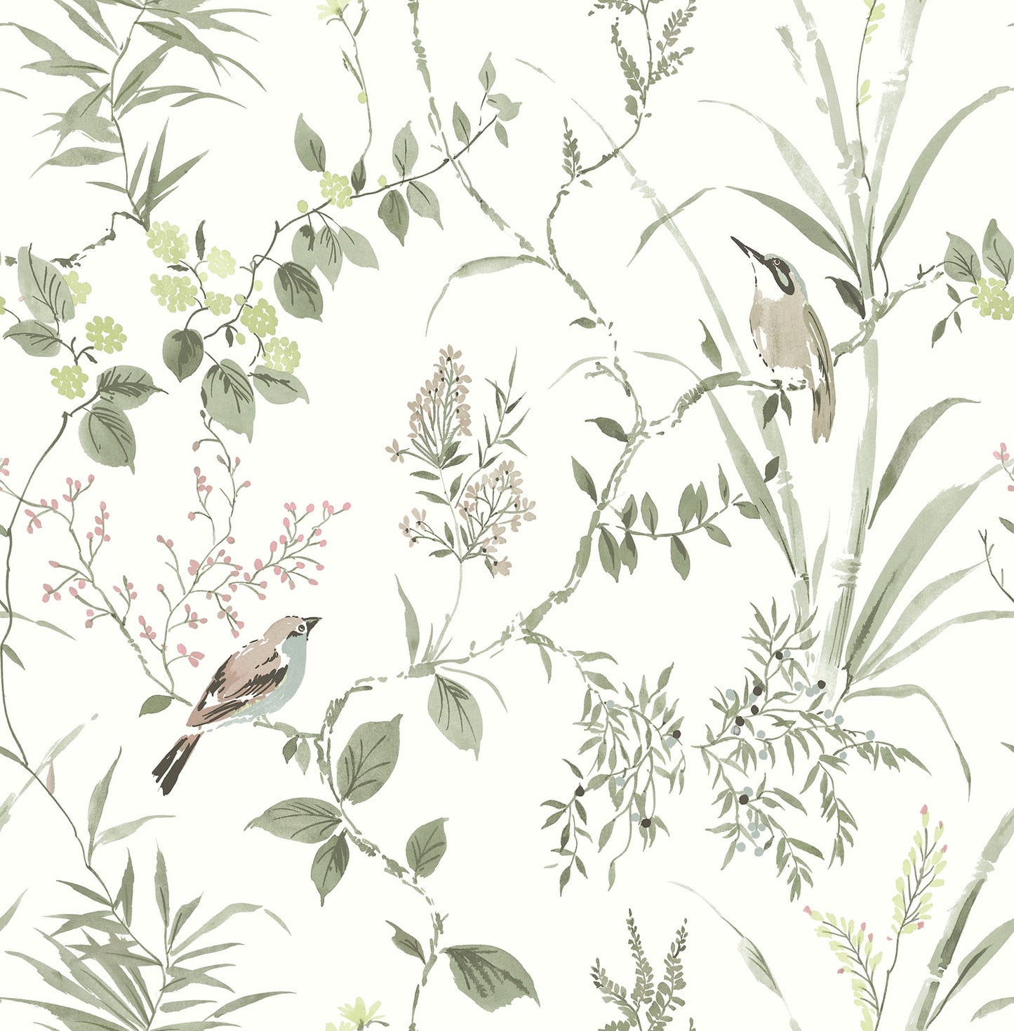 Chesapeake Imperial Garden Moss Botanical Wallpaper