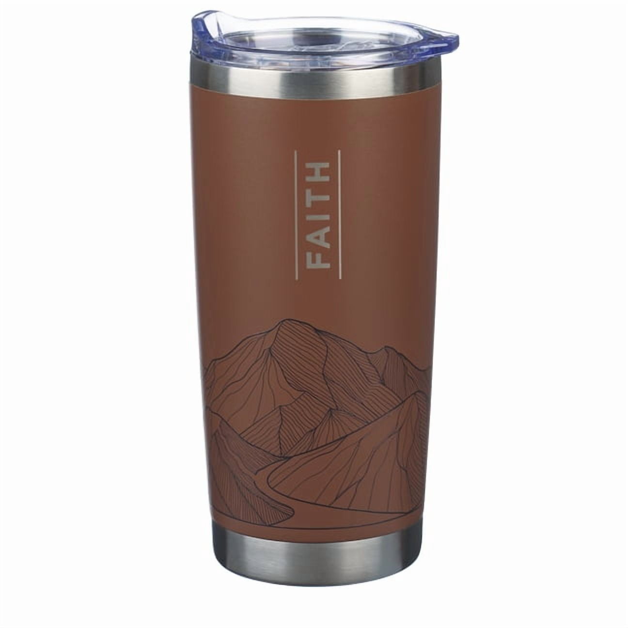 Christian Art Gifts Large Stainless Steel Vacuum Sealed Insulated Travel Mug Tumbler for Men & Women: Faith Can Move, (Hardcover)