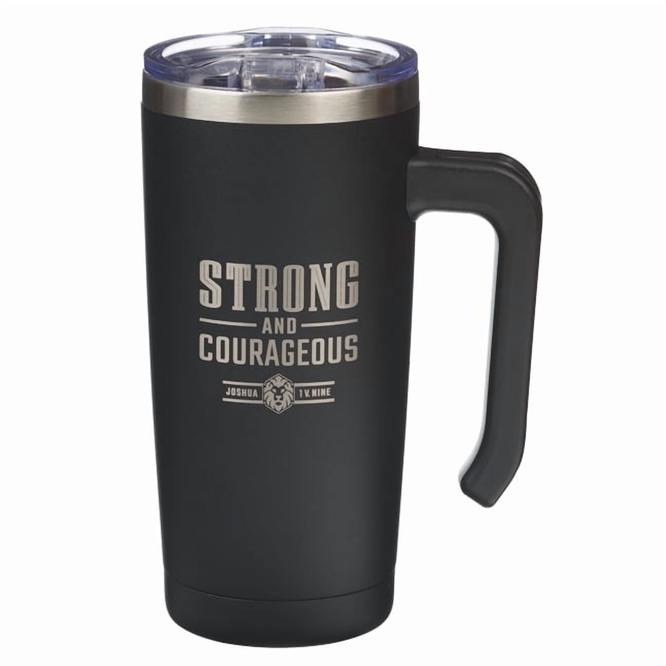 Christian Art Gifts Large Stainless Steel Vacuum Sealed Insulated Travel Mug Tumbler for Men & Women: Strong & C, (Hardcover)