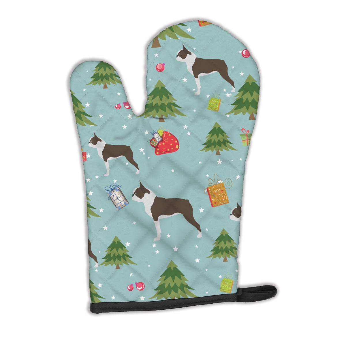 Christmas Boston Terrier Oven Mitt