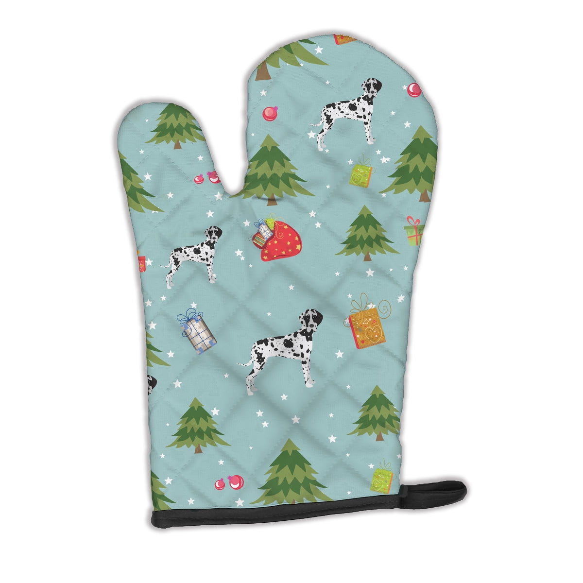 Christmas Harlequin Natural Great Dane Oven Mitt