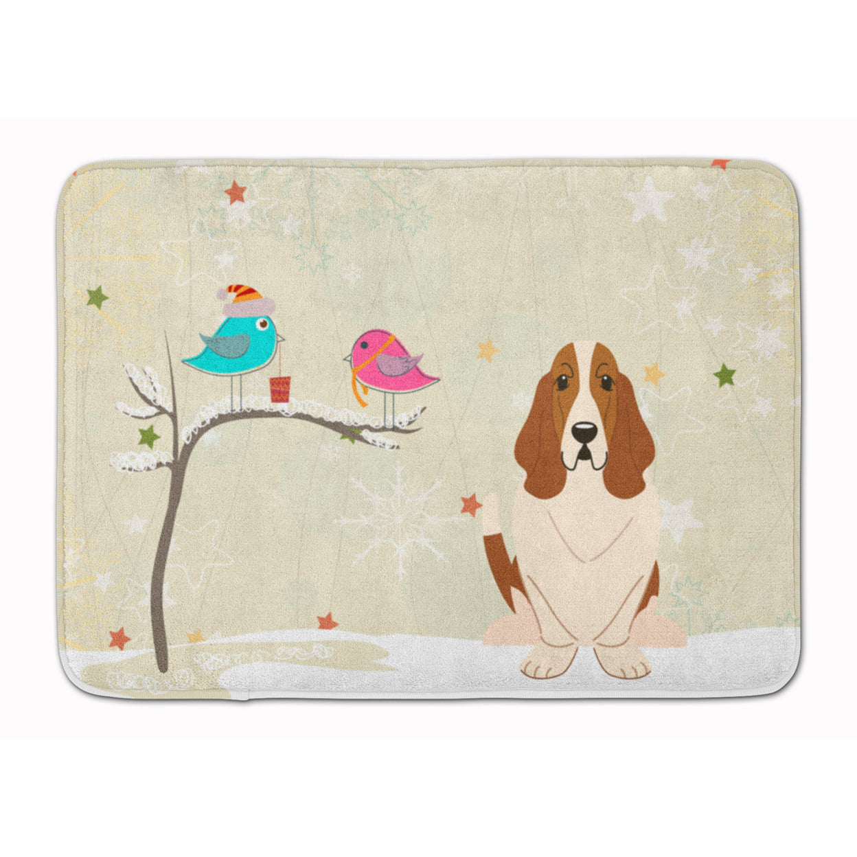Christmas Presents Friends Basset Hound Machine Washable Memory Foam Mat
