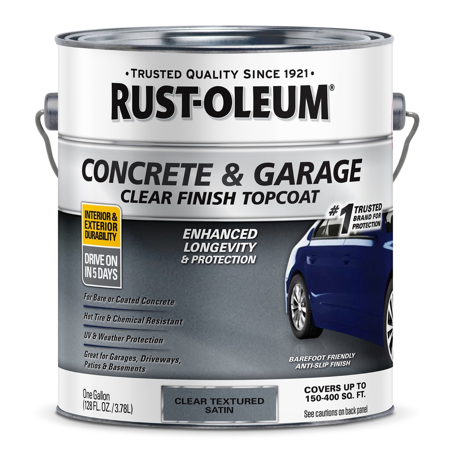 2 Pack, Clear, Rust-Oleum Textured Satin Concrete and Garage Floor Topcoat Paint- Gallon