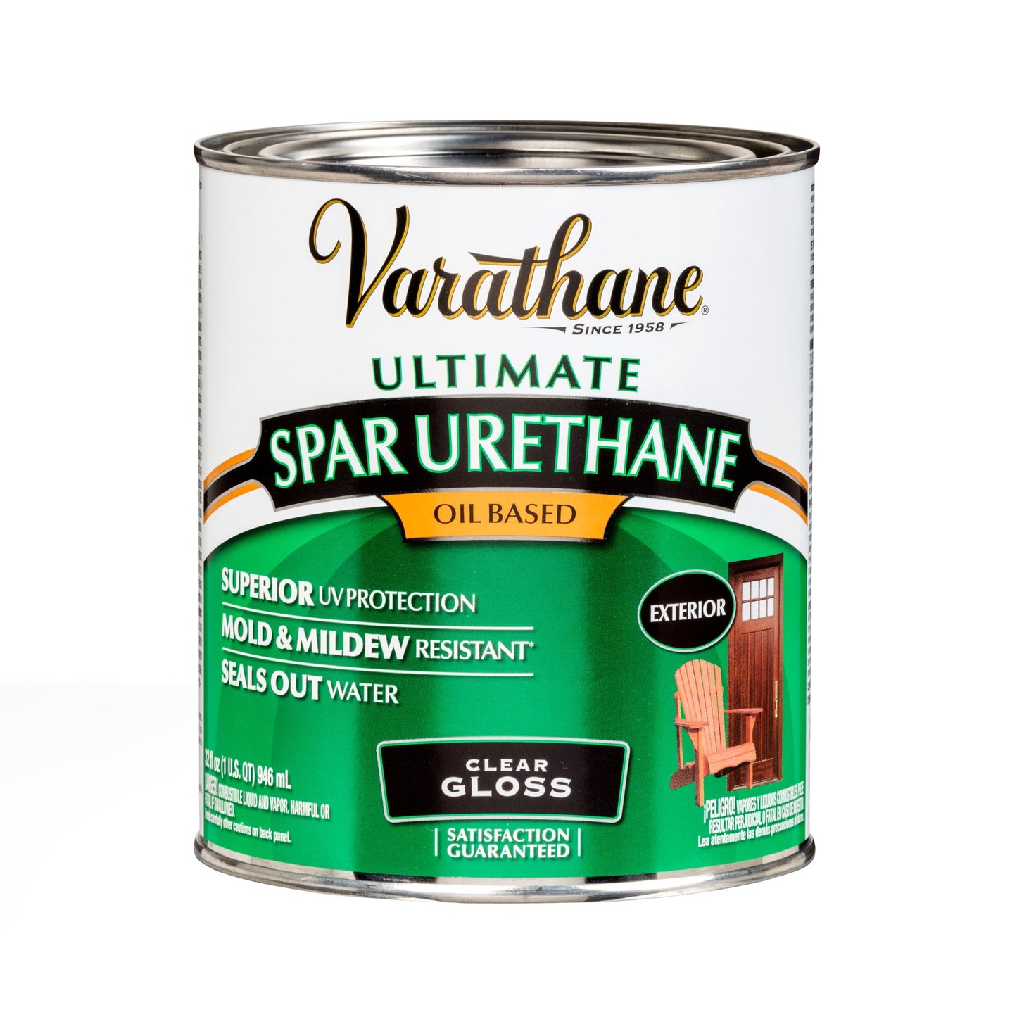Clear, Varathane Ultimate Oil-Based Exterior Spar Urethane, Gloss-9241H, Quart