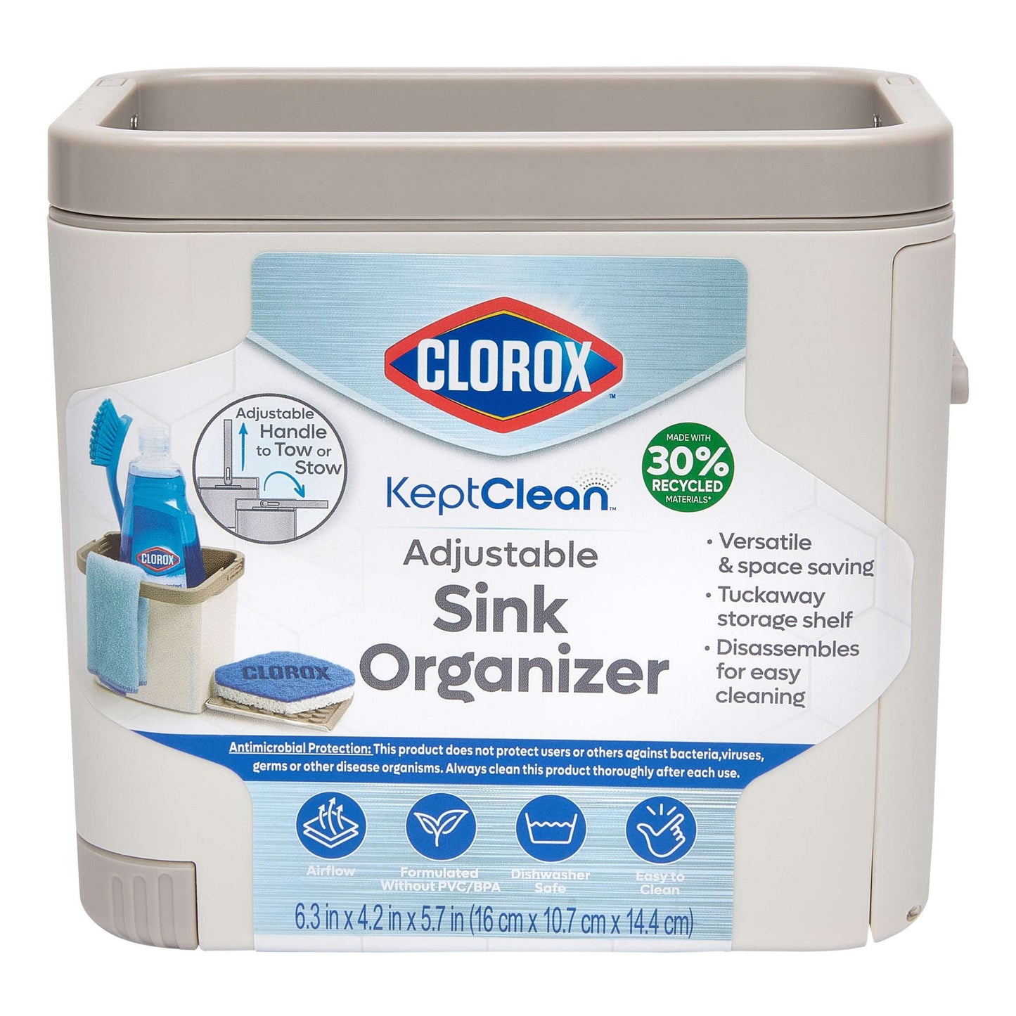 Clorox® KeptClean Antimicrobial Adjustable Sink Organizer