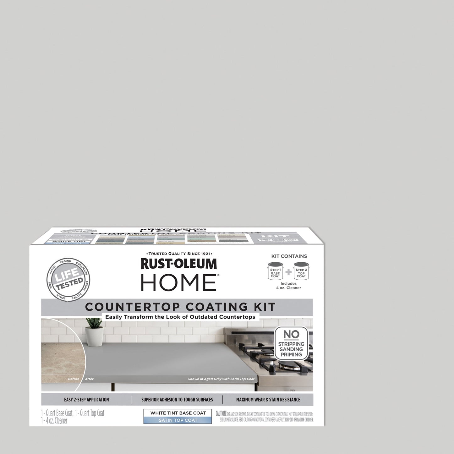 Coastal Fog, Rust-Oleum HOME Countertop Satin Coating Kit-38496203T, Quart