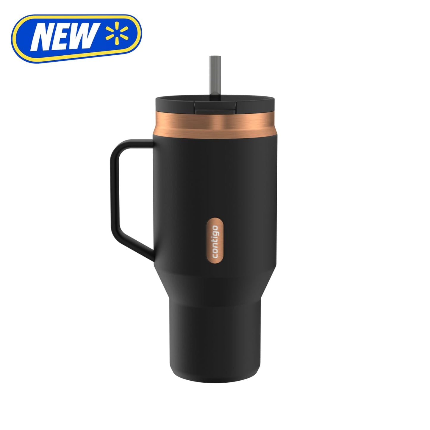 Contigo 30 oz Stainless Steel Water Bottle Tumbler with Straw – Leak-Proof Insulated Travel Mug, Reusable Water Bottle, Side Handle, Black/Bronze