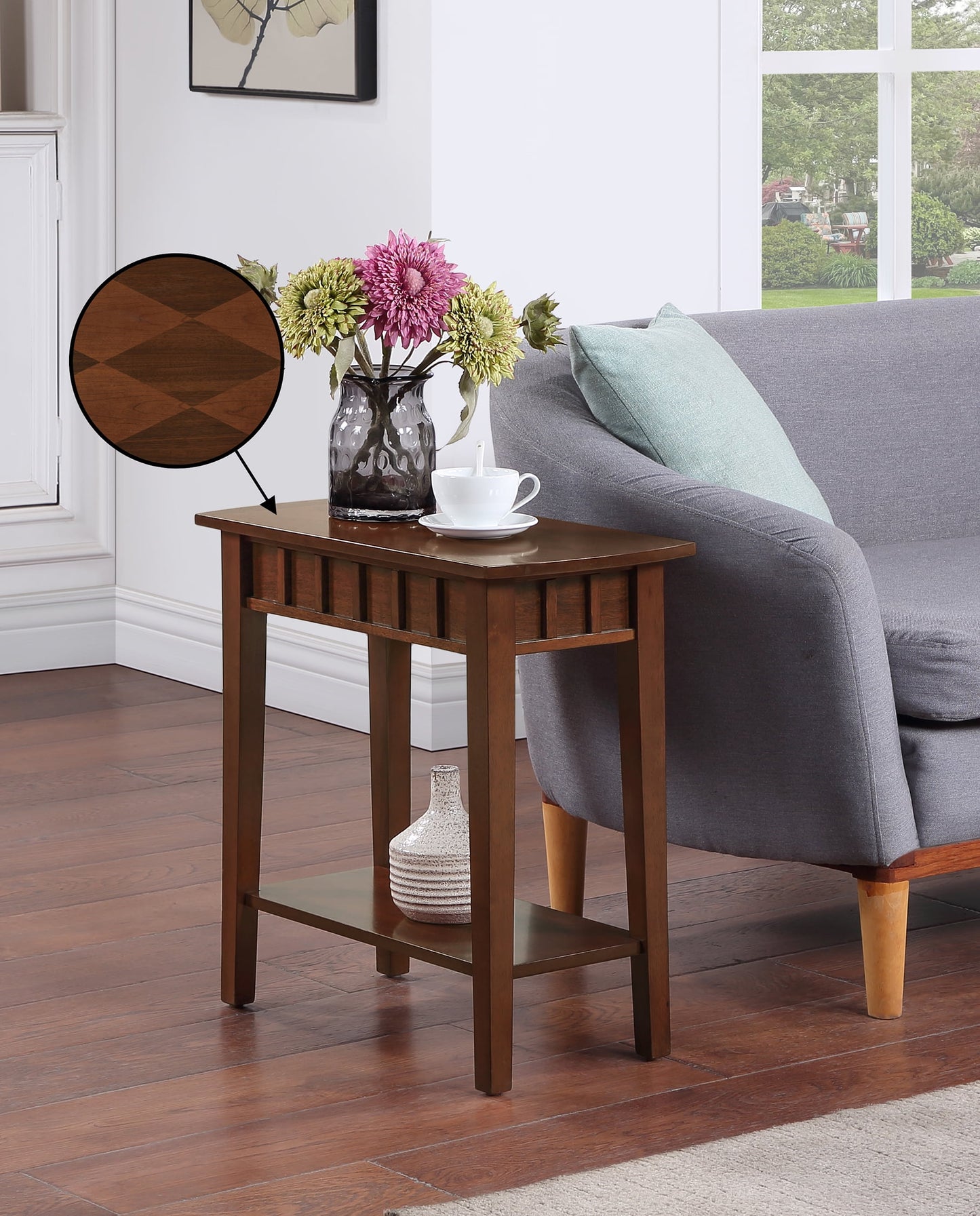 Convenience Concepts Dennis End Table with Shelf, Espresso
