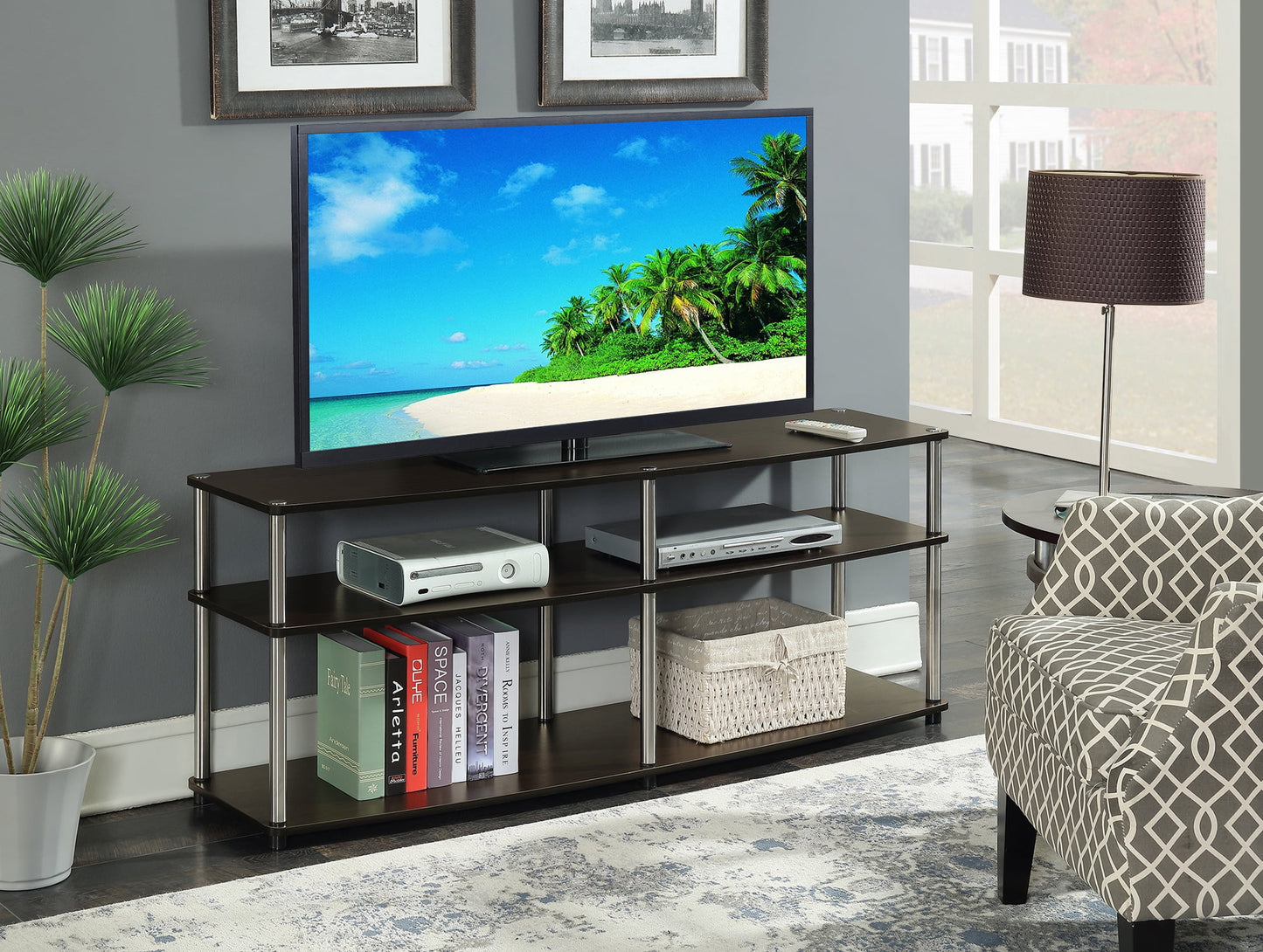 Convenience Concepts Designs2Go 3 Tier 65 inch TV Stand, Espresso