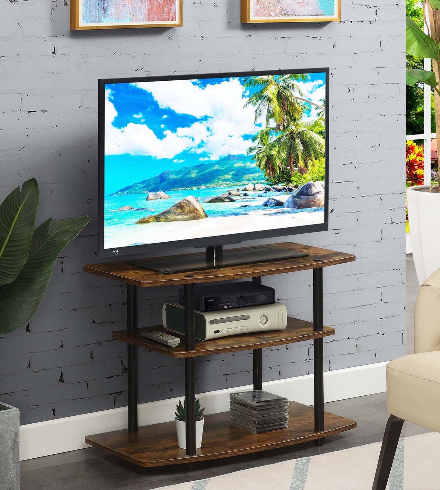 Convenience Concepts Designs2Go 3 Tier TV Stand Multiple Finishes