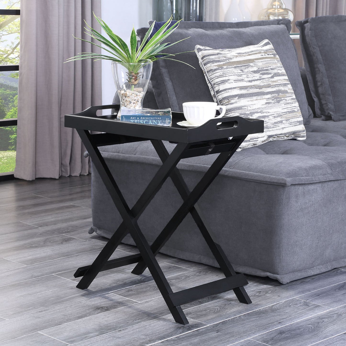 Convenience Concepts Designs2Go Folding Tray Table, Black