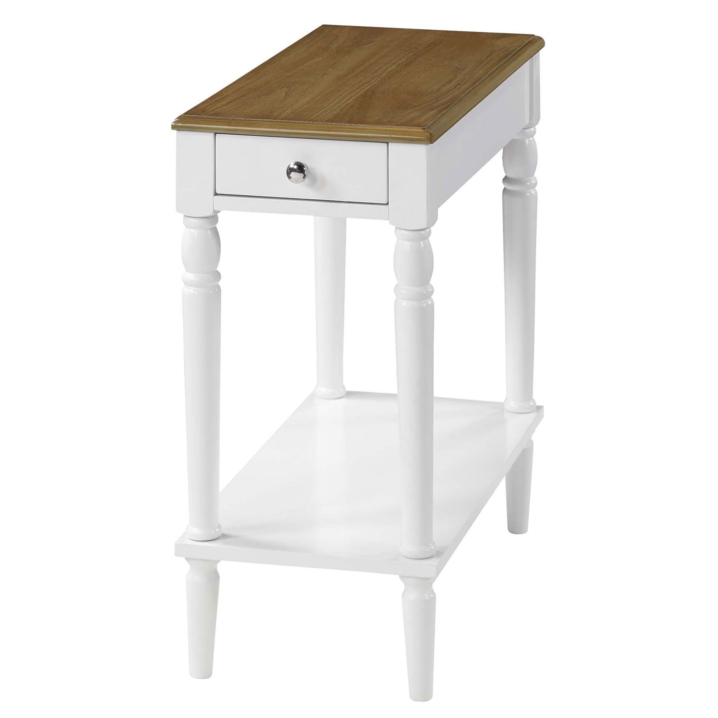 Convenience Concepts French Country No Tools Chairside Table, Driftwood/White