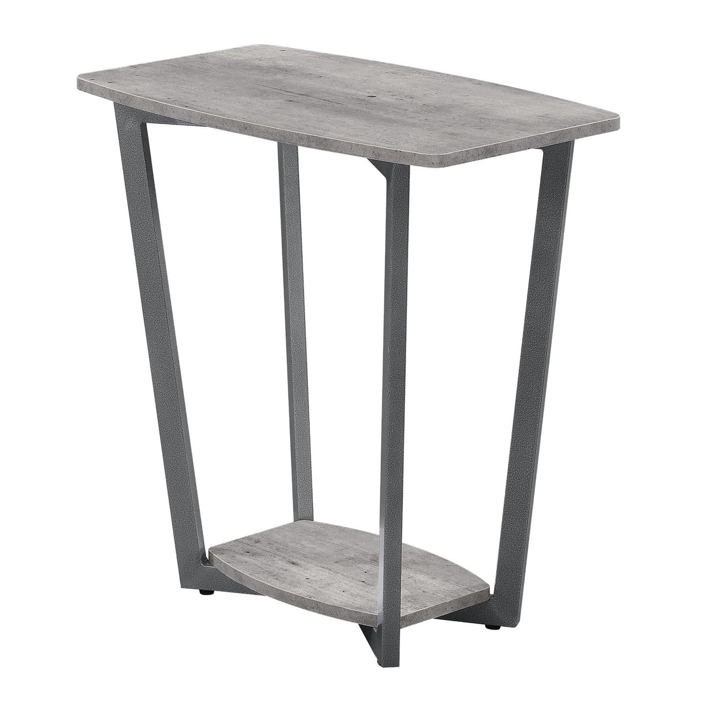 Convenience Concepts Graystone End Table with Shelf, Faux Birch/Slate Gray Frame