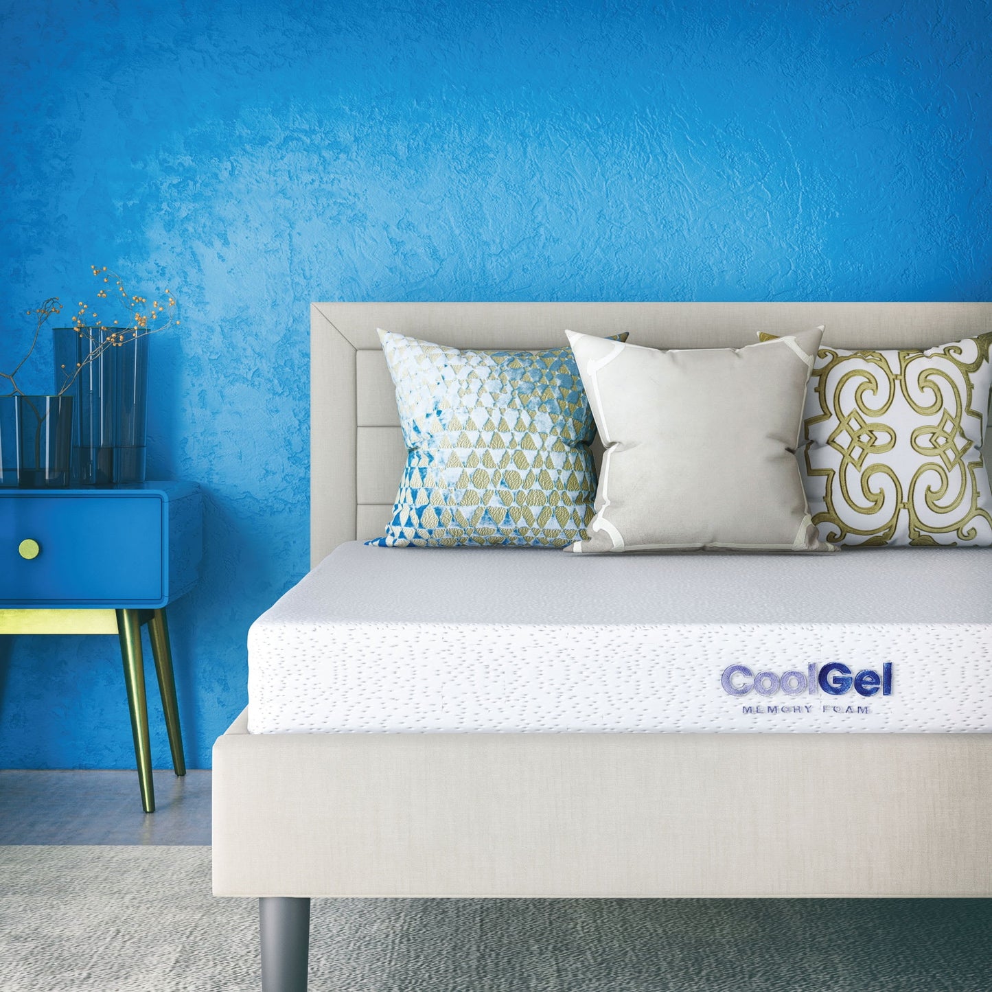 Cool Gel 6" Twin Medium Tight Top Gel Memory Foam Mattress, White