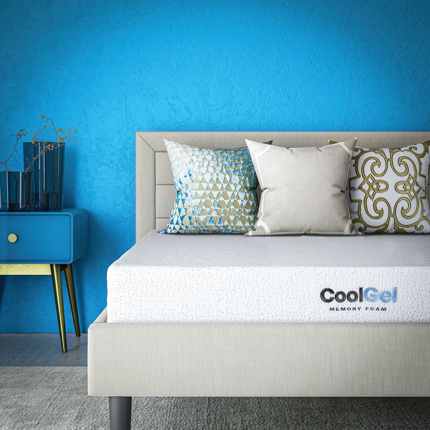 Cool Gel 8" Twin Medium Tight Top Gel Memory Foam Mattress, White