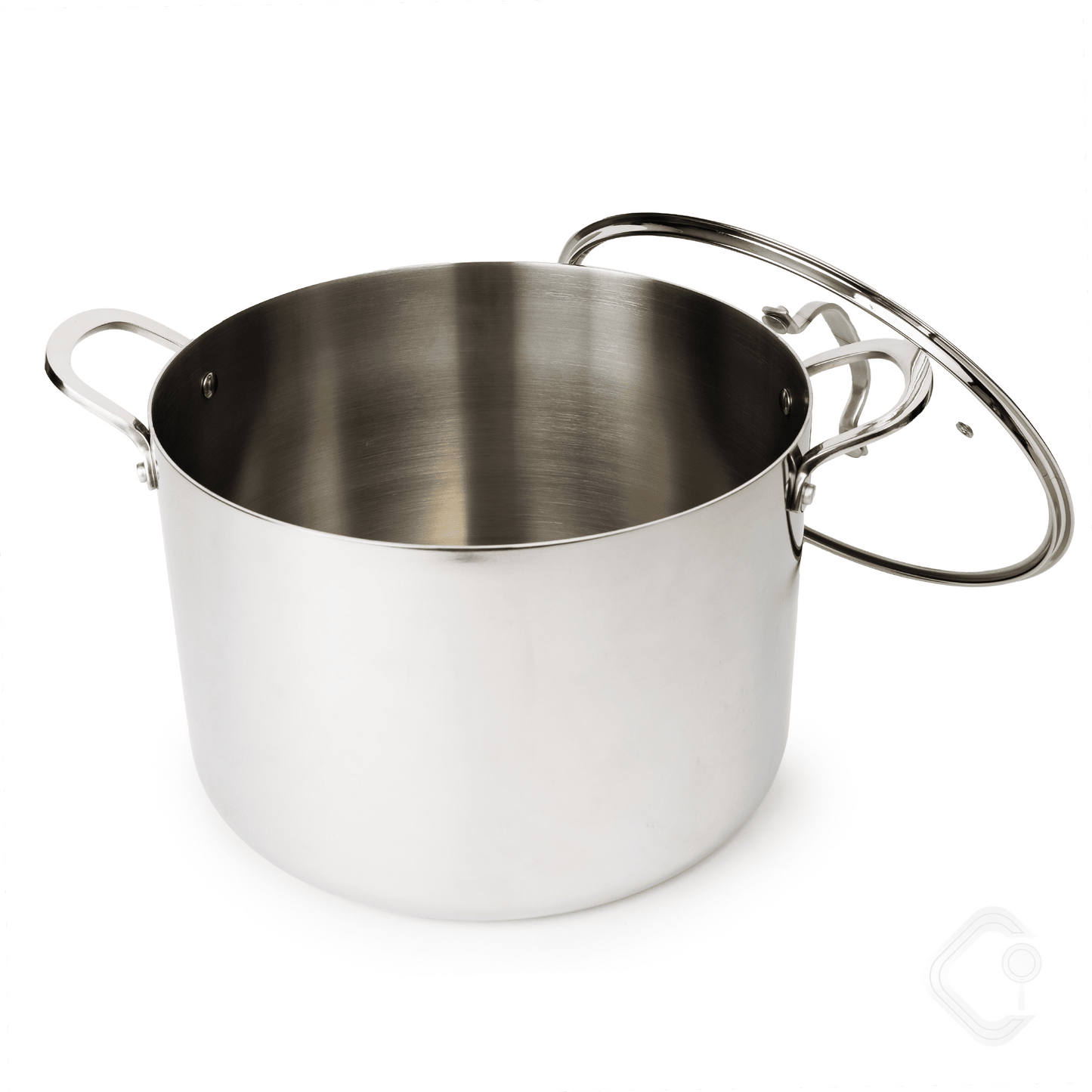 CoreClad 12-Quart Induction Ready Tri-Ply Stainless Steel Stock Pot with Glass Lid
