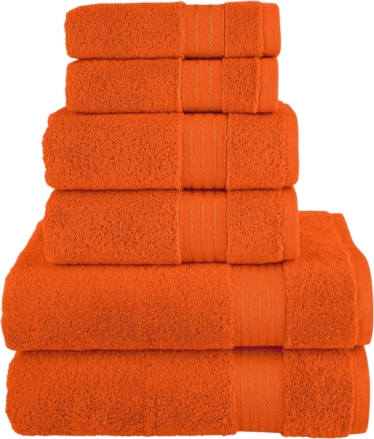 Cotton 100 % Highly Absorbent Shower Towels, Orange