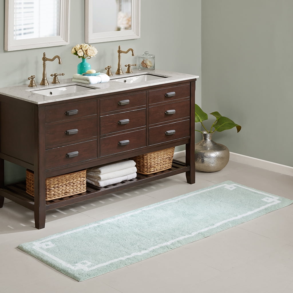 Cotton Tufted Bath Rug 24x72 Inches Bathroom Runner Medium Pile Soft Comfortable with Non-Slip Latex Backing Hotel Style for Bathroom Shower Tub