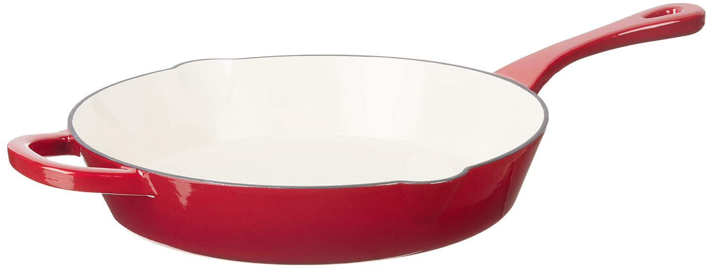 Crock-Pot Artisan 12 Inch Enameled Cast Iron Skillet in Scarlet Red