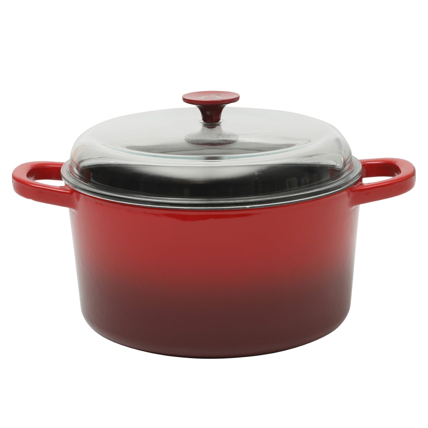 Crock Pot Artisan 7-Quart Round Cast Iron Dutch Oven With Borasilicate Lid - Red