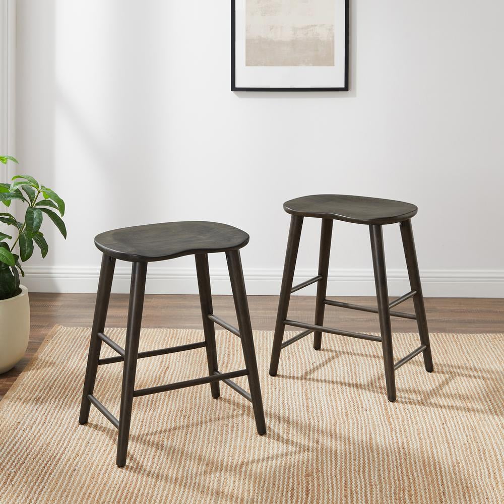 Crosley Furniture Maddox 2-Piece Counter Height Bar Stool Set in Slate