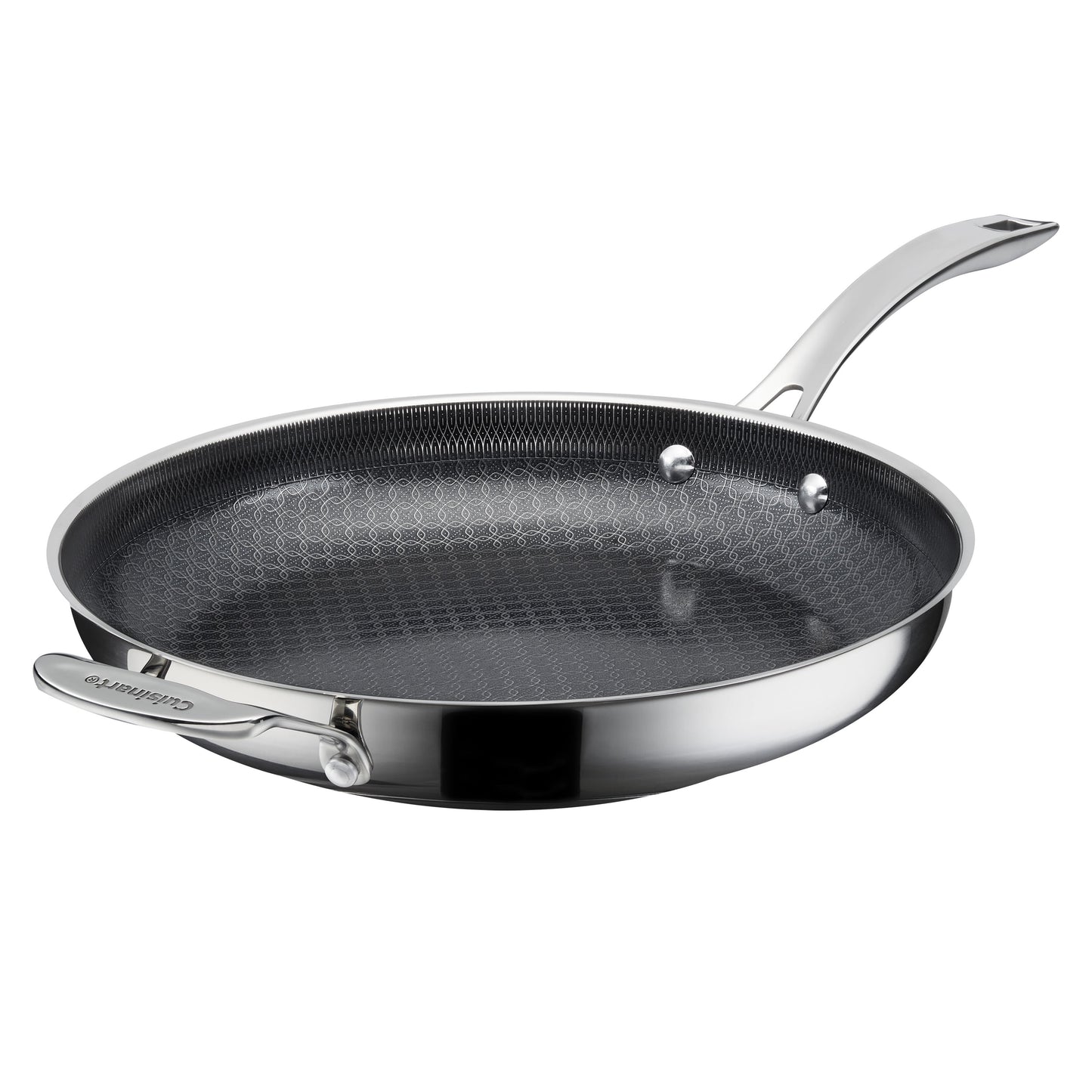 Cuisinart FusionPlus Stainless Steel 12" Skillet with Helper Handle, Ceramic Non-Stick Hybrid Fry Pan