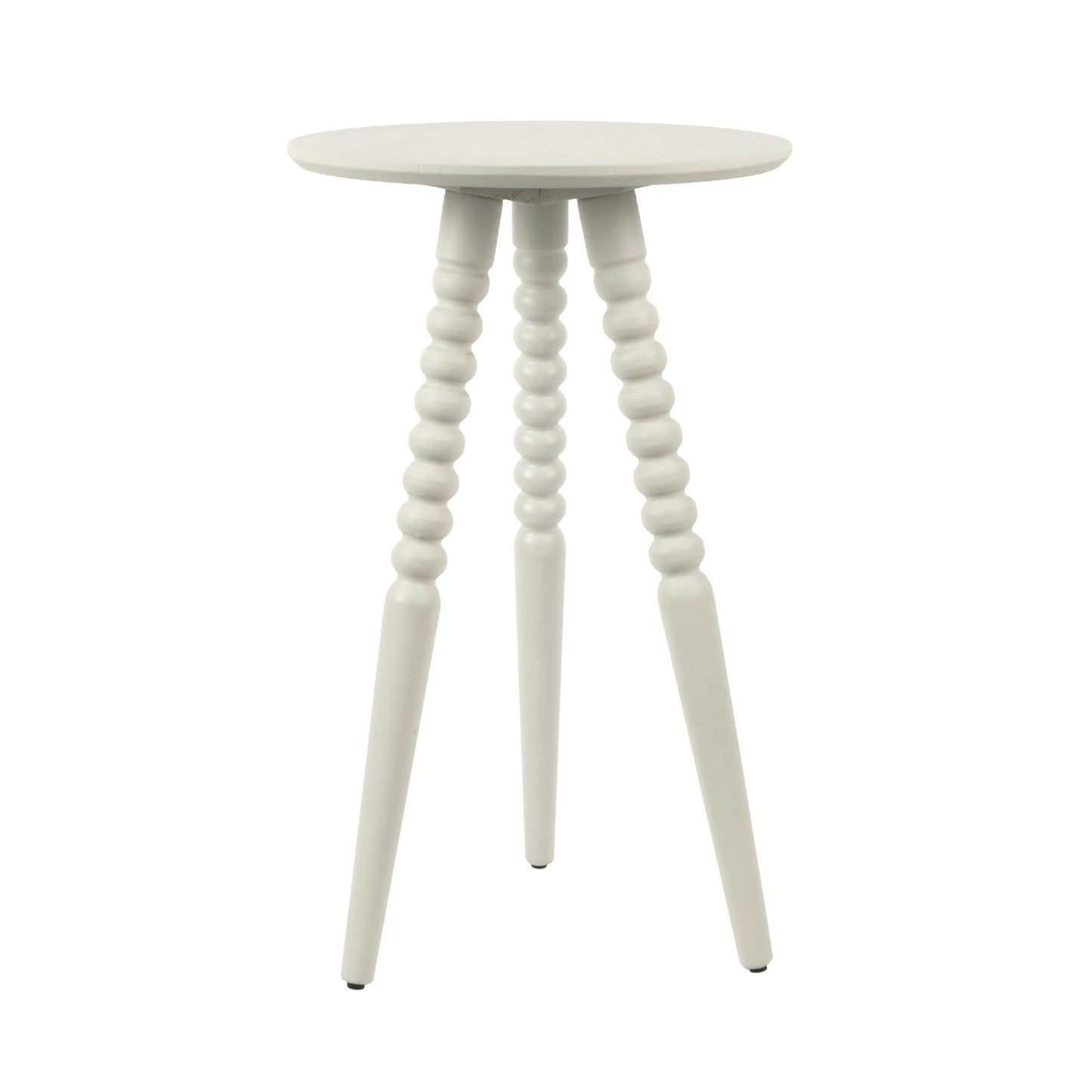 Décor Therapy Mesa Auxiliar Redonda Compacta Silverwood Allison con Patas Torneadas, Vidrio Marino