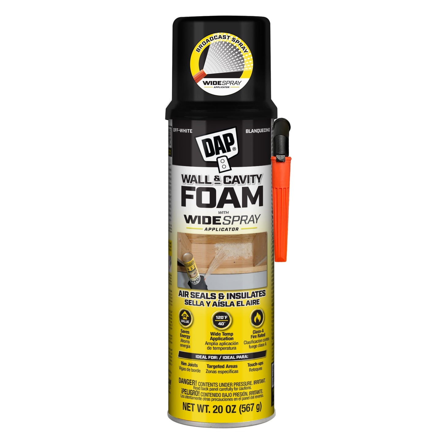 DAP Wall and Cavity Foam Aerosol 20 oz White with Wide Spray Applicator