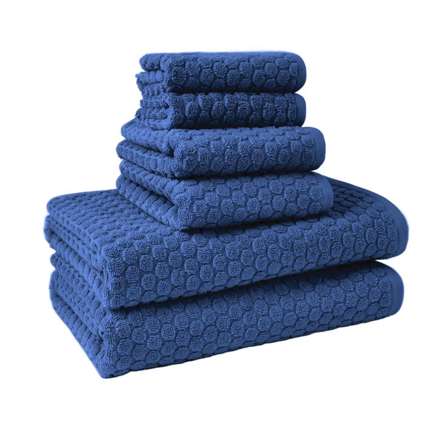 Beautiful by Drew Barrymore Juego de Toallas de Baño de 6 Piezas con Puntos, Suave 100% Algodón, Azul Nightshadow